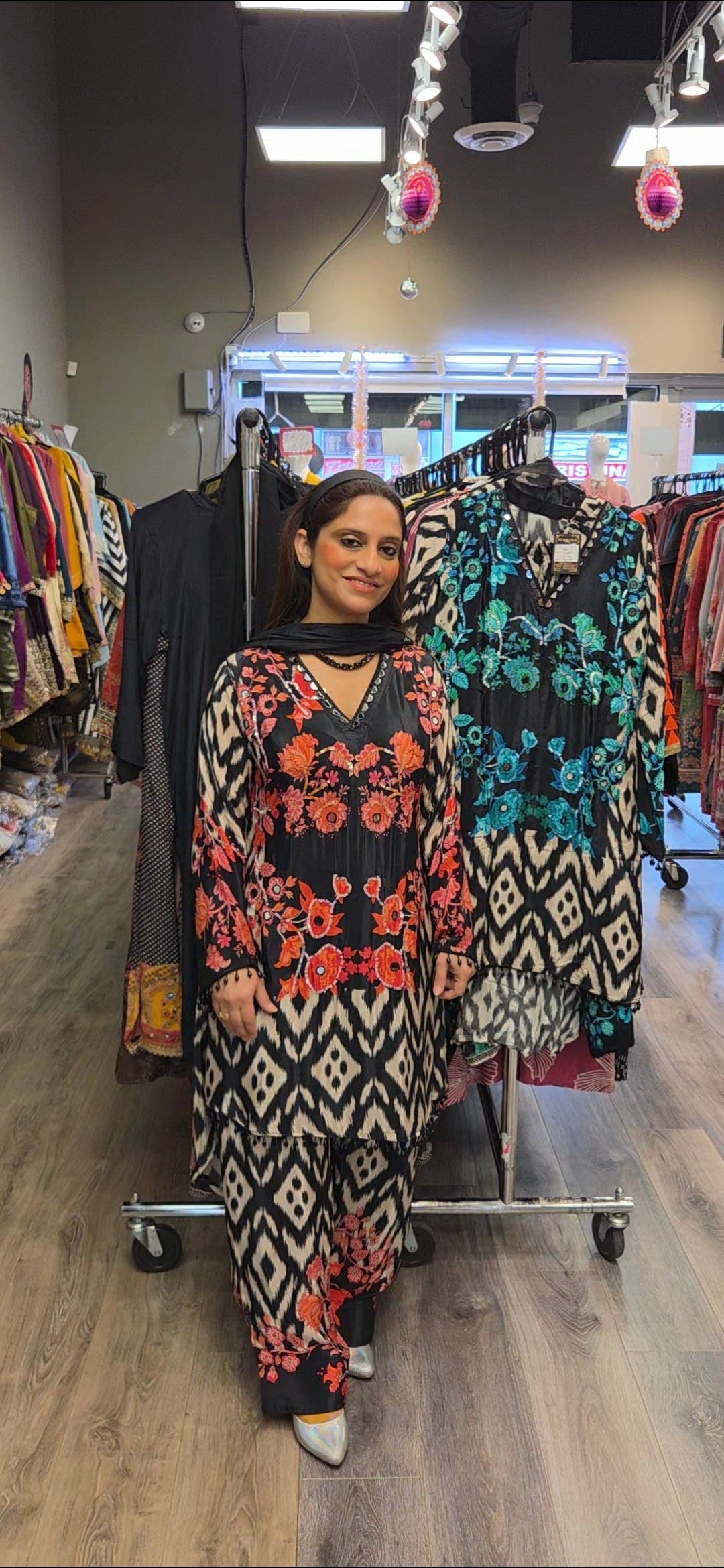 Printed Pure Crepe Farshi Salwar Suit