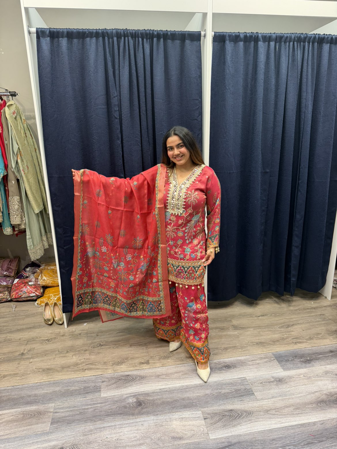 Morni Print Shimmer Plazo Suit