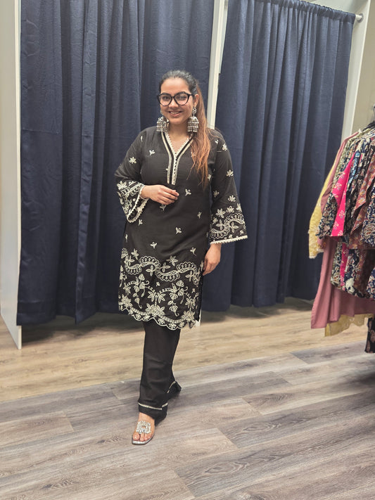 COTTON SCHIFFLI COORD SET