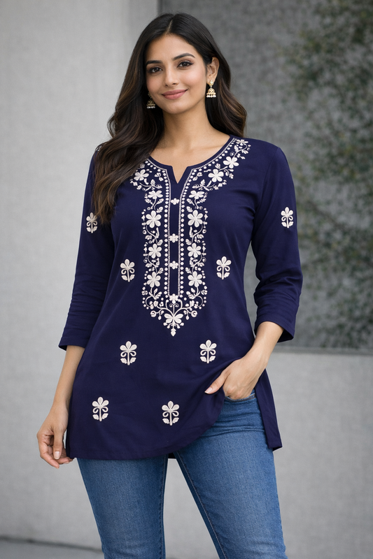Chikankari Short Kurtis